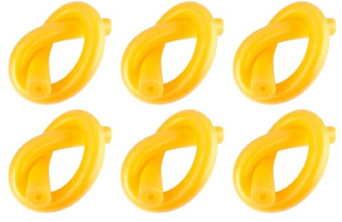 Tradineur - Confezione da 6 churros per nuoto, galleggiante, bastone, tubo in schiuma, per piscina, spaghetti in schiuma, 6,5 x 150 cm, colore: giallo