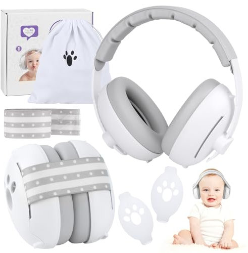Mineup Cuffie Antirumore Neonato, 2in1 Protezione Dell'udito Per Bambini E Neonati, Protezione Acustica Per Bambini, Cuffie Neonato Antirumore, Cuffie Protezione Udito Bambini, Anti-rumore Paraorecchi