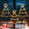 GlobaLink Beleuchtet LED Fensterdeko Weihnachtsbaum, 3 Stück 70 LED Fensterbild batteriebetrieben 8 Lichtmodi mit Timer für Fenster Beleuchtung Hängen Weihnachtsdeko Innen Silhouette Deko