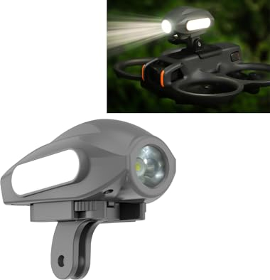 LICHIFIT Searchlights Strobe Light with Drone Mount for DJI Avata 2 Spotlight Floodlight Bracket Support to Mount Night Flight Light to Drone with Action Camera Adapter for Insta360 GO 3S / GO3