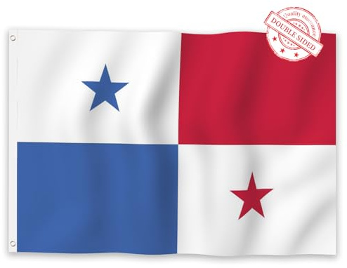 Aoihrraan Panama Bandiera 80x120cm Doppio Lato Panamano Bandiere Nazionali Bandiere Per Feste All'Aperto Giardino Casa Porch Party Decorazione Bandiere Con 2 Robusti Grommets