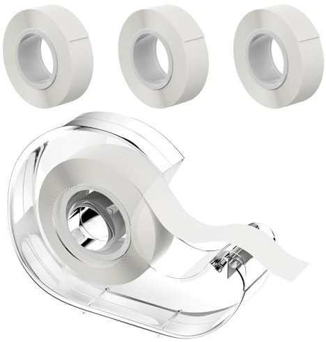 Lectorias 4 Rollen Körper Doppelseitiges Klebeband, Klebestreifen Kleidung, Fashion Tape Doppelseitig Transparent, Stoffklebeband für den Körper Brusttape Klebe-BH Push-up-Tapes mit 1 Spender, 5m