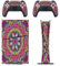 Retro-Mandala, kompatibel mit PS5 Slim Konsole Skin und Controller Digital Edition Skins Set, präzise Passform und einfache Installation