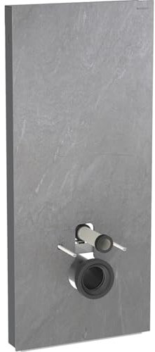 Geberit Monolith PLUS Sanitärmodul für Wand-WC, 114cm, Wasseranschluss hinten mittig, mit Anschlussstutzen, Farbe: Steinzeug Schieferoptik/Aluminium schwarzchrom