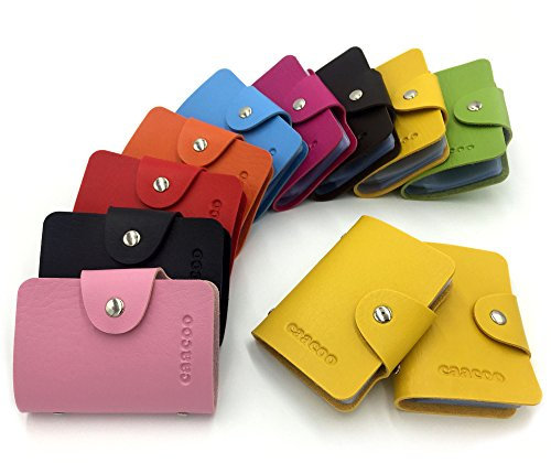 AirZyx Porte Carte Femme Homme Porte Carte de Credit Femme Homme 24 Fentes (Jaune)