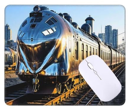Mauspad Klein 340 X 280 mm Mousepad, Eisenbahn Mauspad, VerschleißFeste NäHte, rutschfeste Gummibasis Gaming Mousepad, Wassxerdicht Schreibtischunterlage für Pc,Laptop,Home, Office Geschenk T-5624