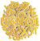 GYGYL 72 Pieces Iron on Letters and Numbers Patches, Embroidered Sew on/Iron on Patches Alphabet A-Z, Numbers 0-9 Applique for Clothes, Dress, Hat, Socks, Jeans, DIY Accessories (Yellow)