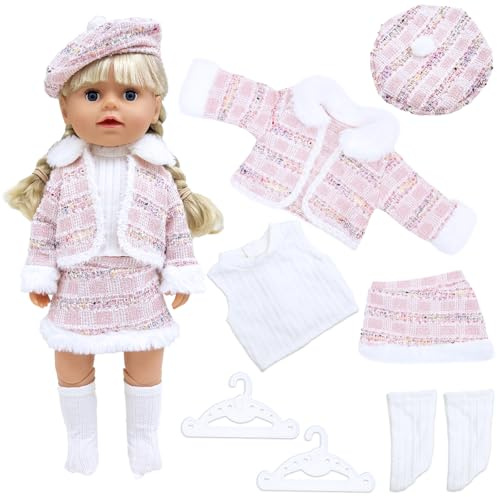 Baby Puppe Kleidung Kompatibel mit Baby neu geboren Kleidung 14-18 Zoll Puppe, Puppe Kleidung für 35-45cm Outfits Süße Baby Puppe Outfits，puppenkleidung