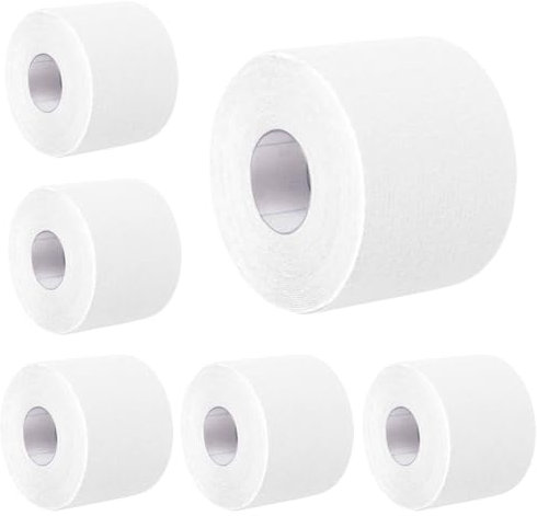 6 Rollen Fingerpflaster Selbsthaftende Bandage 2,5cm x 4,5m Selbstklebender Verband Haftbandage Elastische Binde Cohesive Fixierverband Pflasterverband Pet Vet Wrap für Erste Hilfe Sport (Weiß)
