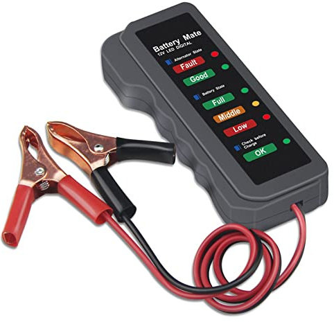 Battery Testers, 12V Car Battery Tester Vehicle Alternator Test 12 Volt Batteries Check Diagnostic Tool For Automobile And Motorcycle Accessorie(BM310 Clip)