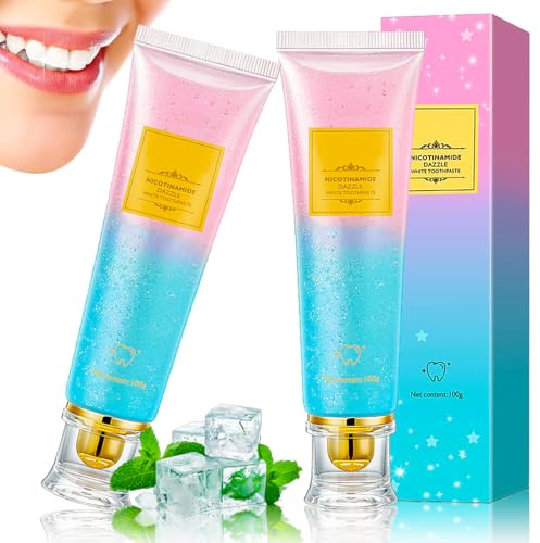 Niacinamid Whitening Zahnpasta, Zähne Whitening Zahnpasta, Niacinamid Zahnpasta Reinigt Gründlich, mit 5% Niacinamid, Entfernt Flecken, Brilliant Smile Niacinamid Zahnpasta Whiten, 2 Stück