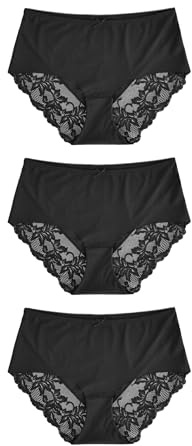 NEXT Damen 3er-Pack Nahtlose Slips mit Spitze, Midi