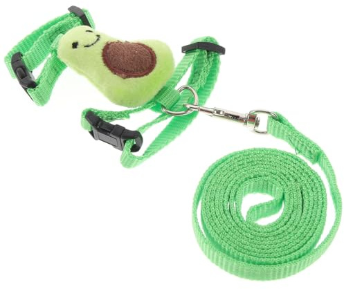 Hohopeti Verstellbares Kaninchen Brustgeschirr Set Grün S für Kleine Haustiere Leichtes und Komfortables Outdoor Bunny Strap mit Tragbarer Hamsterleine Süßes Geschirr für Zwerghamster und