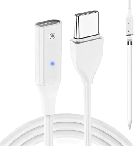 Adaptateur de Câble USB C pour Apple Pencil 1ère Génération Adaptateur USB C vers Prise Lightning Adaptateur pour iPad 10 Génération Mâle vers Femelle Compatible avec Apple Pencil 1, 1M