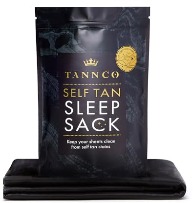 Self Tan Sleep Sack - Keep Sheets Clean from Self Tanner Stains - Zipper for Easy Access - Tanning Lotion Stays On You and Not Your Self Tan Sack - Lightweight Breathable Material - (Black)