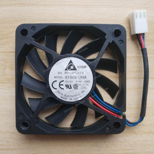 DJHAQDM Compatible pour DELTA EFB0612HA-5N62 12V 0.18A 60x60x10mm 6010 3-Wire Ventilateur de Refroidissement