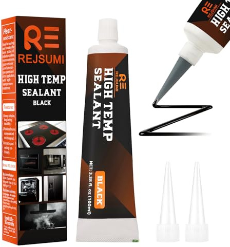 High Temperature Waterproof Silicone Sealant 100ml | Black Adhesive Caulk for Kitchen, Bath, Window, Auto, Door, Microwave Ovens