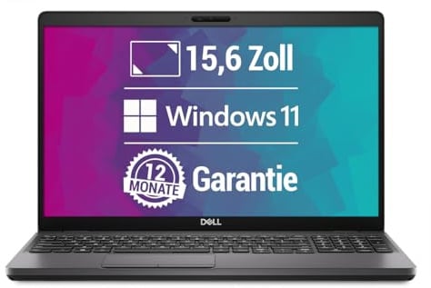 Dell Latitude 5501 15,6 Zoll Full HD Laptop Intel Core i5-9400H@ bis zu 4,3 GHz 16 GB 256 GB SSD mit Windows 11 Pro & GRATIS Antiviren-Software inkl. 12 Monate Garantie (Generalüberholt)