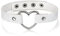 JewelryWe Schmuck Damen Choker Halsband Halskette, Leder Legierung 33-40cm Erstellbare Punk Lolita Herz Collier Kette, Weiß Silber