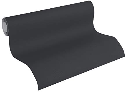 A.S. Création Vliestapete Scandinavian 2 Tapete Uni 10,05 m x 0,53 m schwarz Made in Germany 349330 3493-30