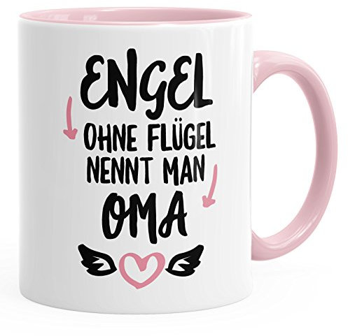 MoonWorks Kaffee-Tasse Engel ohne Flügel nennt Man Oma Kaffeetasse Teetasse Keramiktasse rosa Unisize