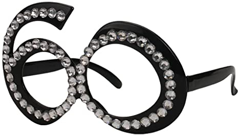 Fenteer Gute, Brille mit Strass Glitzersteinen Deko 30./40./50./60. Geburtstag Party Requisiten