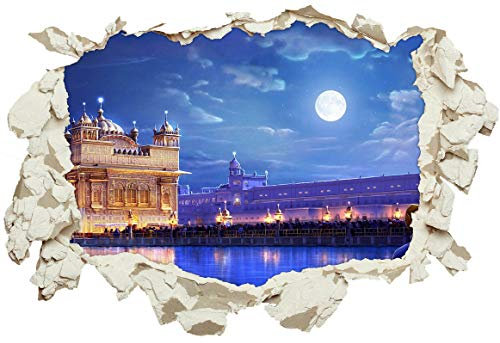 Unified Distribution Golden Temple Amritsar Punjab Indien - Wandtattoo mit 3D Effekt, Aufkleber für Wände und Türen Größe: 92x61 cm, Stil: Durchbruch