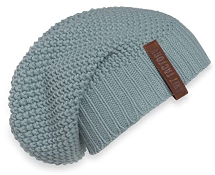 KNIT FACTORY - Coco Mütze - Strickmütze für Damen und Herren - Slouch Beanie - Wintermütze mit Wolle - Hochwertige Qualität - Stone Green