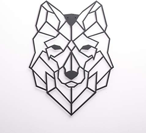 THF Turkish Home Metall Wolf Indie Aesthetic Deko - 45 cm x 65 cm - Industrial Schwarz Metallbilder Wanddeko Stier Deko für Zimmer Wohnzimmer Büro als Room Decor
