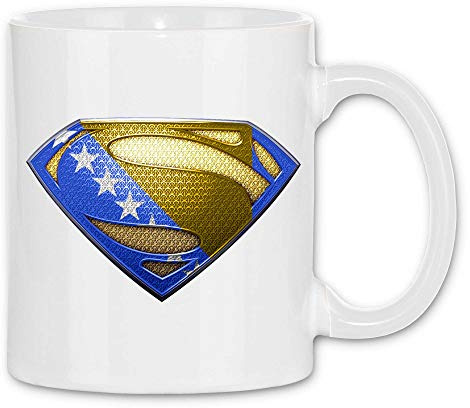 wowshirt Tasse Bosnien und Herzegowina Flagge Fahne Wappen, Farbe:White - White