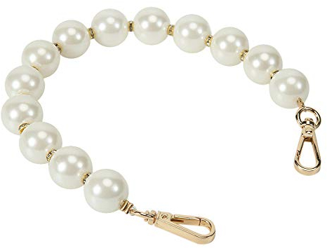 Elegant Perle Geldbörse Tasche Griff Riemen Kette Handtaschen Umhängetasche Dekoration Kette, Tasche Zubehör Charms (Gold)