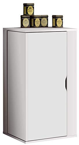 Muebles Pitarch Naia Meuble d'appoint, Panneaux de Particules et mélanine de Haute densité, Blanc très Brillant, 90 x 47 x 47 cm