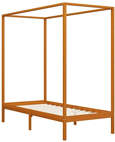 Tidyard Himmelbett-Gestell Bett Bettrahmen aus massivem Kiefernholz,Gästebett Schlafzimmerbett Bettgestell Geeignete Matratzengröße: 90 x 200 cm/140 x 200 cm