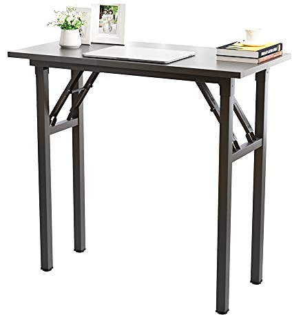 sogesfurniture Schreibtisch Klapptisch 80x40cm, Kompakt Computertisch Büromöbel PC Tisch Arbeitstisch Klappbar für Zuhause, Büro, Picknick, Garten, Schwarz BHEU-LP-AC5BB-8040