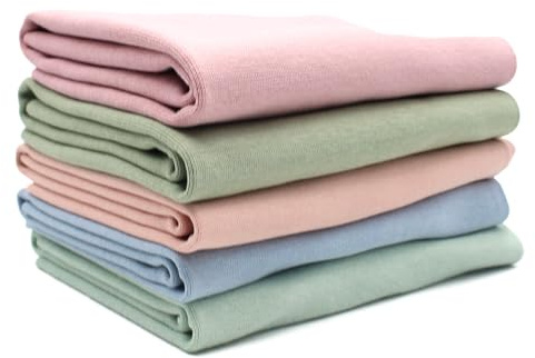 VmG-Store 5x 0,25m Bündchenstoff Set Schlauchware 70cm breit 95% Baumwolle, 5% Elasthan Auswahl Jersey (Pastellfarben, 5er Set)
