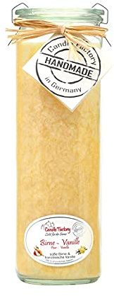 Candle Factory Big Jumbo Duftkerze aus pflanzlichem Stearin im hitzebeständigen Glas der Marke Weck®, ca. 100h Brennzeit, Duft: Birne-Vanille