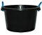 45L Litre Black Heavy Duty Multipurpose Plastic Tub Bucket Planter With Rope Handles Muck Bucket Open-Top Storage Round Utility Tub for Indoor or Outdoor Home Garden (Made In UK) (1)