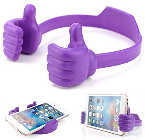 Kinizuxi Daumen Nach Oben Handy Ständer, Universal Flexible Silikon Handyhalterung Tisch, Mobile Phone Handy Halterung Ständer für iPad Zubehör iPhone Halterung -Violett
