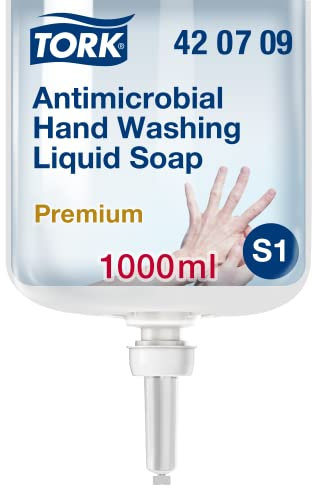 Tork antimikrobielle Flüssigseife zur Händedekontamination S1, dermatologisch getestet, 1 × 1.000 ml, 420709