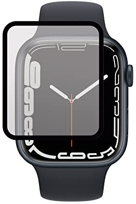 Todotumovil Protector de Pantalla Apple Watch Series 7 45mm Negro Cristal Templado Completo Curvo Vidrio 9H para movil