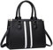 Miss Lulu Femme Sac à Main Multifonctionnel - Design Convertible en Sac à Épaule et Bandoulière, Insert de Couleur,Noir Classique