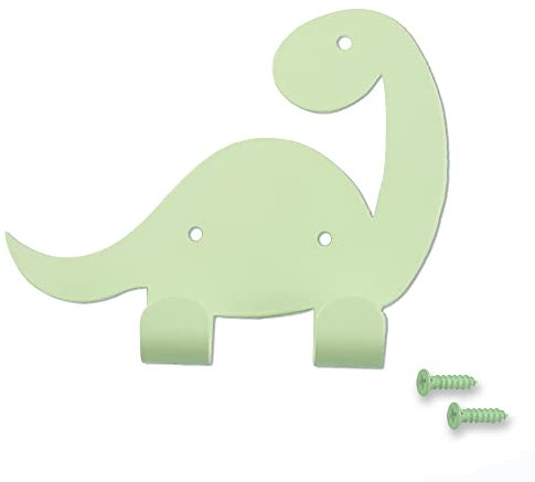 Keypak Crochets doubles décoratifs en métal à fixation murale pour porte de garçon et fille, chambre de tout-petits ou chambre de bébé – Fixations assorties incluses (vert)