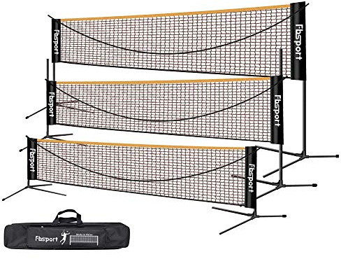 Badmintonnetz,Tennisnetz 3-6m Tragbares Volleyball Federballnetz Trainingsnetz,3 Höhen können eingestellt Werden zusammenklappbare Badminton-Netzablage,drinnen und draußen