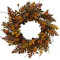 WreathDream Herbstkranz, Herbstkranz, Eichenblätter, Kranz mit Umhang, Stachelbeere, Eichel, Beere, Tannenzapfen für Haustür, Bauernhaus, Innen- und Außenbereich, Festival, Heimdekoration, 50,8 cm