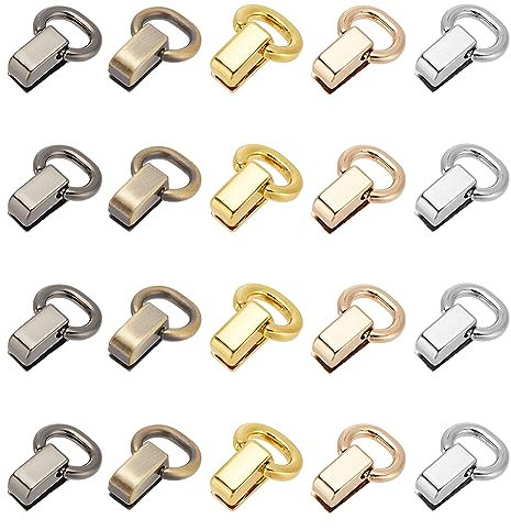 WADORN 20 Set di Fermagli di Sospensione in Metallo per Borsa, 5 Colori Borsa A Tracolla con Fibbia A Clip Laterale Borsa A Catena Connettore con Anello A D per Artigianato in Pelle Fai-da-Te