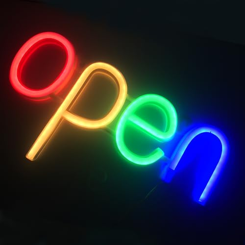 Letrero de neón LED abierto marcado por horario de apertura, decorado por USB o AAA Battery Power Store escaparate cafetería Bar logotipo de la tienda hotelera librería restaurante panadería pared