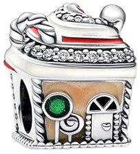 Feitery Fascino Per Casa Di Pan Di Zenzero Charm Giorno di Natale Bead Bracciale Regalo di Natale Ciondolo da Donna Argento Sterling 925