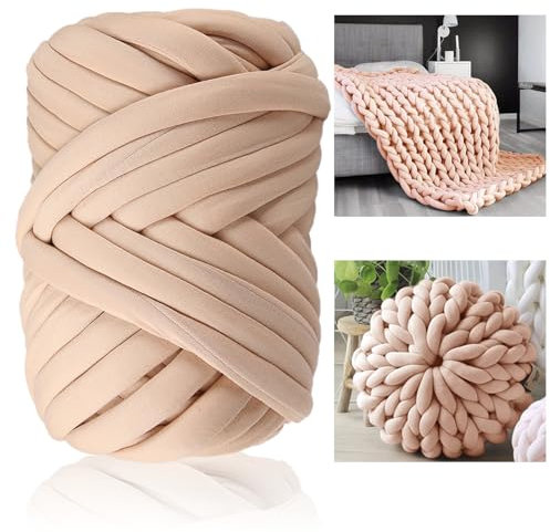Nizirioo Filato per Lavori a Maglia e Uncinetto - 500 g di Lana Ingombrante per Coperta Chunky e Ricamo a Mano (Kaki)
