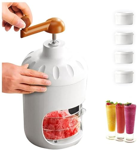 Picador De Hielo Manual, 4 Moldes De Cubitos De Hielo, Trituradora Hoja Engrosada,Ahorrar Esfuerzo, Maquina Gelo, para Hacer Bebidas