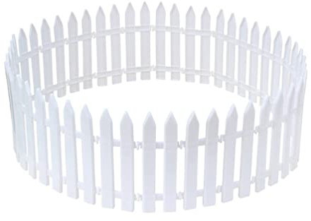 NOLITOY Lattenzaun Dekoration Für Die Wand Weihnachtspyramide Schlitten Kleiner Zaun Weihnachtsbaumzaun Dekorativ Feengarten Modellbau Gartenzaun Für Hunde Holzzaun Weihnachten Weiß